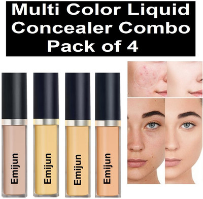 Emijun Crease Resistant Concealer Combo Of 4 Concealer(MULTI COLOR, 8 g)