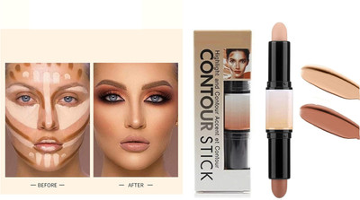 USBK 2 in 1 Creamy Contour Stick Concealer Contouring Shade Concealer(BROWN, BEIGE, 8 g)