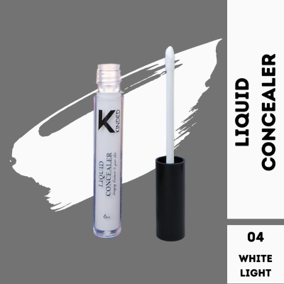 KINDED Creamy Matte Color Corrector Waterproof HD Pro Master Series Face Makeup Liquid Concealer(White Light, 6 ml)