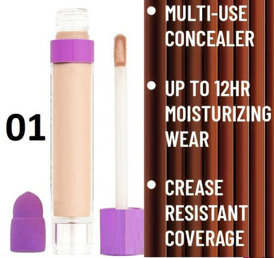 HUZURLU Liquid Concealer Dark Circles Makeup High Coverage Acne Shape Modify SkinTone Concealer(WHITE IVORY, 6 ml)