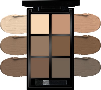 COLORS QUEEN Contour & Bronzer Palette with Brush, Matte Finish, Easy to Blend Creamy Texture Concealer(Shade - 01, 17 g)