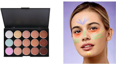 EVERERIN 15 Color Concealer Palette for Daily Makeup Routine FRESH LOOK Concealer(Concealer Palette, 30 ml)