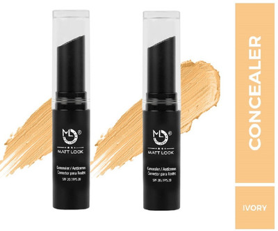 MATTLOOK Concealer & Anticernes Corrector SPF-20/FPS-20, Ivory, Pack of 2 (7.2gm) Concealer(Ivory, 7.2 g)