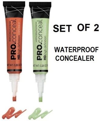 Herrlich PACK OF HD PRO CONCEALER FOR FACE MAKEUP Concealer(ORANGE, GREEN, 16 g)