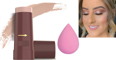 GABBU Makeup Stick Concealer With soft makeup blender combo Concealer(pure beige, 15 g)