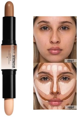 Vyomiris Style Professional 2-in-1 Highlighter & Contour Stick Concealer(BROWN, IVORY, 8 g)