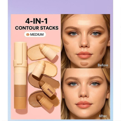Rudvya HIGHLIGHTER CONCEALER CONTOUR STICK Concealer(Multicolor, 5 ml)