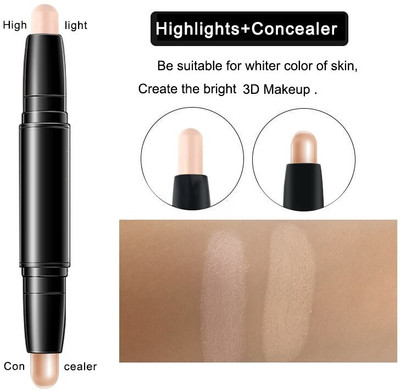 FELICECHIARA 3D Ultra Shine Face Care Highlighter and Contour Stick cream Concealer(peppy Beige, 10 g)