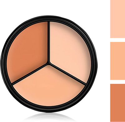 Multibrite Matte Tri Color Concealer Palette, Moisturizing & Waterproof Long-lasting Concealer(Dark Tone, 50 g)