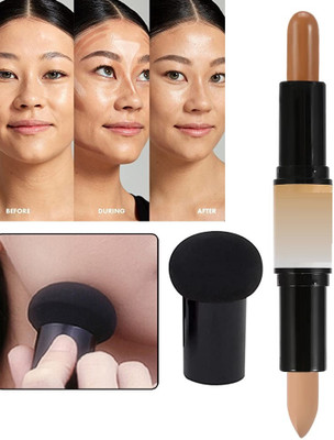 Emijun 2 IN 1 Concealer and Contour Stick with masroom blender Concealer(MULTI COLOR, 8 g)