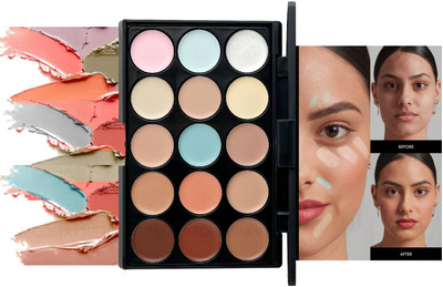 WOONGMI Professional 15 Color Matte Finish Waterproof Contour Palette  Concealer(Multicolor, 15 g)