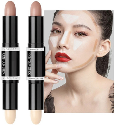 GFSU - GO FOR SOMETHING UNIQUE 2 In 1 Contour Stick Contouring Highlighter Pack Of 2 Concealer(Beige, 7.2 g)