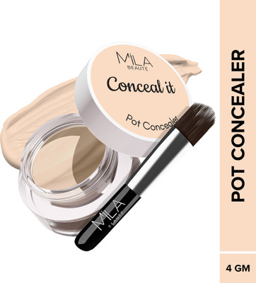 MILA BEAUTÉ Conceal It Pot Concealer With SPF 15 & Vitamin-E Light Weight Full Coverage Concealer(Creamy Beige, 4 g)