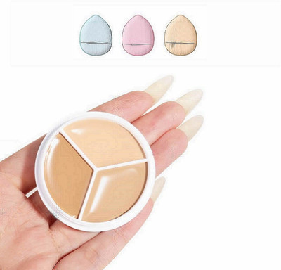 Morbee 3-in-1 Full Coverage Concealer with 3 Finger Puffs | Waterproof | C_3IN1_2_10 Concealer(Multi, 15 g)
