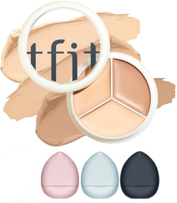 MOLLY MINX T Fit Cover Up Pro Concealer |3 In1 Concealer & 3 Pcs Finger Puff combo set Concealer(Multicolor, Neutral, 15 g, 15 g)