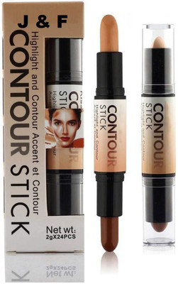 J & F Perfect 2 in 1 Highlighter Contour Stick Concealer(Beige, 8 g)
