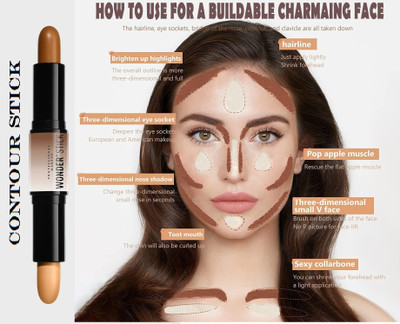 NADJA Contour Stick 2-In-1 Contour Stick With Contouring Shade & Highlighter Concealer(MULTICOLOR, 8 g)