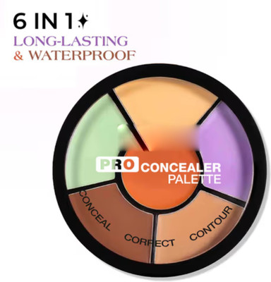 Divyaan Beauty 6 in 1 Makeup Palette Warms Concealer for Dark Circles Concealer(Brown, 10 ml)