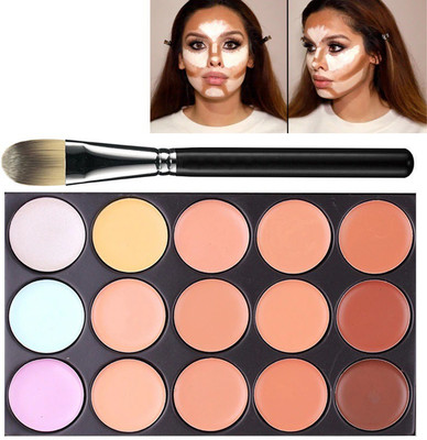 tanvi27 15 COLORS FACE MAKEUP HIGHLIGHTER AND CONTOUR MAKEUP PALETTE Concealer(MULTI COLOR, 18 g)