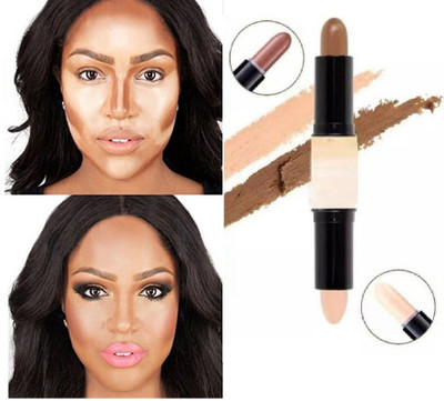 USBK New Contour Stick Makeup Smooth Oil-control Double-End Concealer(BEIGE, BROWN, 8 g)