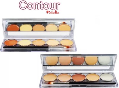 ADJD Combo 5 shade Matte Finish Waterproof Contour Palette  Concealer(MULTI COLOR, 32 g)