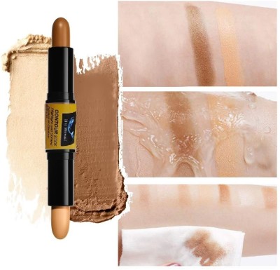 BLUEMERMAID 2 IN 1 Highlighter and Contour Stick for women face makeup matte finish Concealer(NATURAL AND BROWN, 8 g)