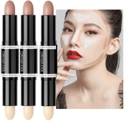 GFSU - GO FOR SOMETHING UNIQUE 2 In 1 Contour Stick Contouring Highlighter Pack Of 3 Concealer(Beige, 9.8 g)