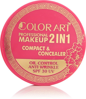 Color Art Professional Makeup Best 2-in-1 Compact | Matte Finish with Primer & Coverage Compact(Beige, 28 g)
