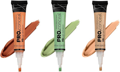 Neycare long lasting concealer soft and smooth look pack of 3 Concealer(green, orange, brown, 24 ml)