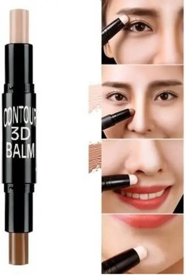 THTC 2in1 Dual Dark Concealer And Highlighter Stick 3D Contour Balm  Concealer(Beige, 6.2 ml)