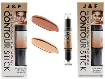 J & F Outstanding Quality of 2 in 1 Contour Highlighter ( Pack of 2 ) Concealer(Beige, 16 g)
