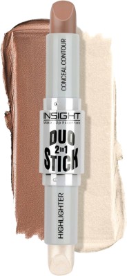 INSIGHTCOSMETIC Duo-Stick Contour & Highlighter - 2-in-1 makeup(8.5gms) Concealer(CARAMEL, 8.5 g)