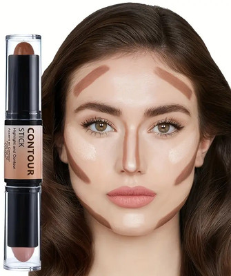 MYEONG 2in1 Dual Dark Concealer And Highlighter Stick 3D Contour Balm  Concealer(Beige, Nutty, 8 g)