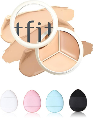 My Colors T Fit Cover Up Pro Concealer |3 In1 Concealer & 4 Pcs Finger Puff combo set Concealer(Soft Blender for Full Coverage Hides Blemishes, Dark Circles & spot, 15 g)