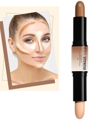 Vyomiris Highly Pigmented Sweat Proof Face Contour Makeup Highlighter Stick Concealer(BROWN, IVORY, 8 g)