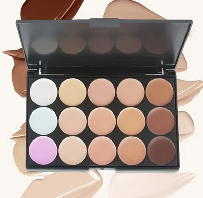 EVERERIN Korean 15 Colors Cream Contour Face Concealer Palette Concealer 1 Concealer(multi color, 30 ml)