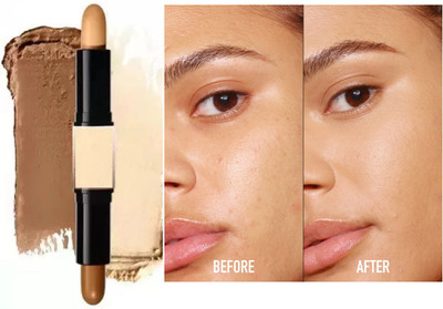 AFARAXIA Matte finish concealer and contour stick Concealer(brown, beige, 8 g)