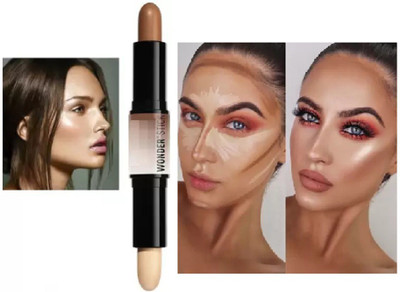LILLYAMOR 2 IN 1 SUPER 3D CONTOUR CONCEALER HIGHLIGHTER STICK WITH GLAMOROUS GLOW SKIN Concealer(Beige, Brown, 6.2 g)
