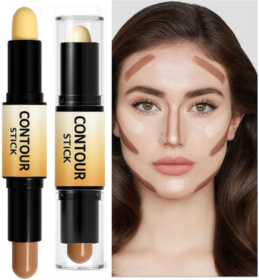 nuvya Double-Ended Contour Stick for Effortless Application and Creamy Matte Finish Concealer(Multi-Color, 8 g)