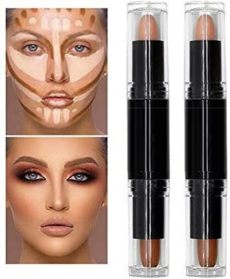 Emijun Perfect 2 in 1 Highlighter Contour Stick Concealer COMBO Concealer(MULTI, 16 g)