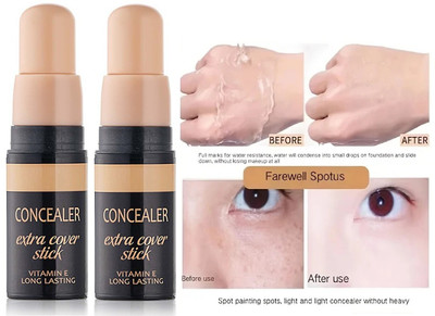 tanvi27 Oil Control Foundation Stick Invisible Pores Dark Circles Freckle Face Base Set Concealer(WARM IVORY, 6 g)