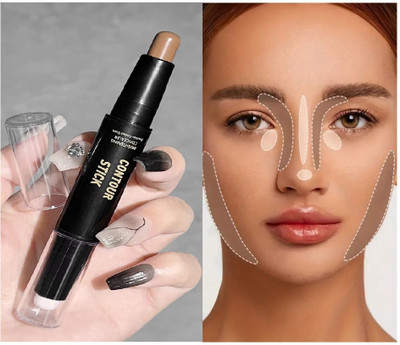 Arcanuy Creamy Contour Stick with Natural Highlighter Stick Highlighter Concealer(BROWN, IVORY, 8 g)
