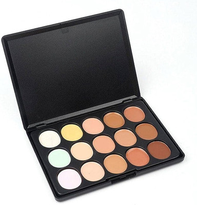 HUZURLU 15 Colors Contour Face Cream Makeup Studio Ultra Base Concealer Palette Concealer(multi color, 15 g)