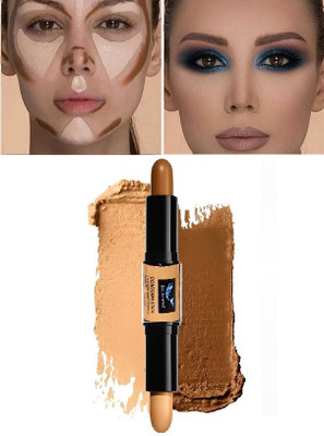 BLUEMERMAID High coverage 2 in 1 Contour stick high pigment matte finish Concealer(MULTI COLOR, 8 g)