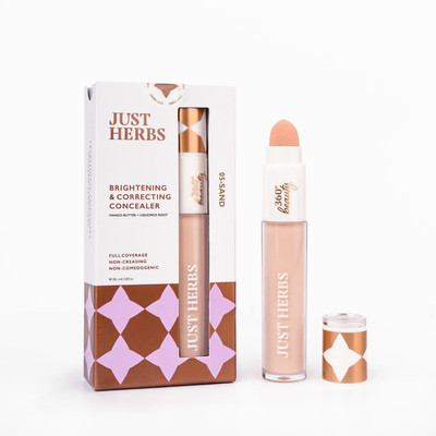 Just Herbs Brightening & Correcting Full Coverage Concealer - Easily Blendable Face Makeup Concealer(Sand, 6 ml)