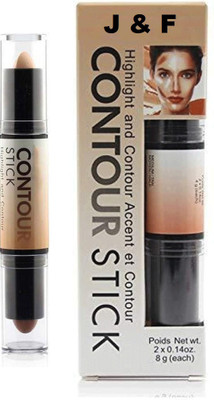 J & F Super Quality 2 in 1 Highlighter Contour Stick Concealer(Beige, 8 g)