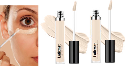 Latixmat Combo Liquid Concealer Oil Free and Light Weight Concealer with Matte Finish Concealer(LIGHT IVORY, 14 ml)