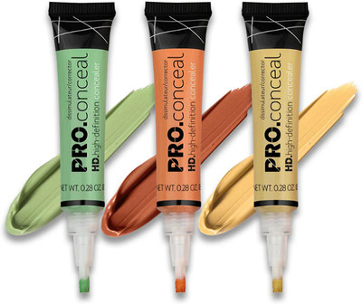 Essensity Conceal Me Correct Liquid Concealer for Girl Pack of 3 Concealer(Yellow + Orange + Green, 24 ml)
