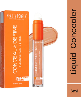 BEAUTY PEOPLE Conceal & Define Concealer With Oil Free|Smooth & Seamless blending|Dark circles Concealer(Medium Beige, 6 ml)