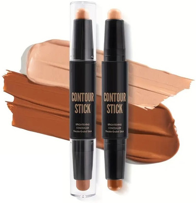 luzimaisa Long-Lasting Waterproof Matte Finish Dual-Ended Contour & Highlighter Stick Concealer(MULTICOLOR, 4 g)